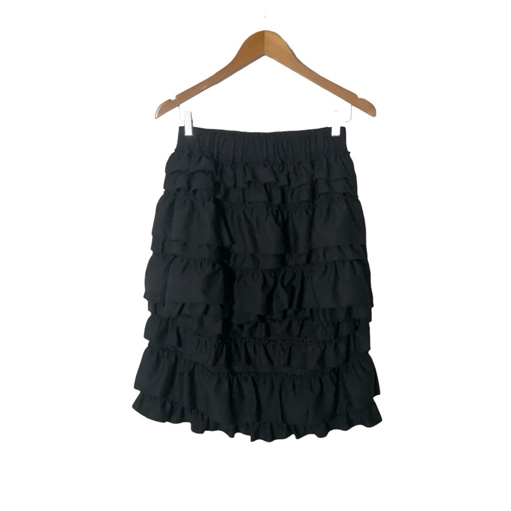 Front Row Shop Black Tiered Ruffle Skirt